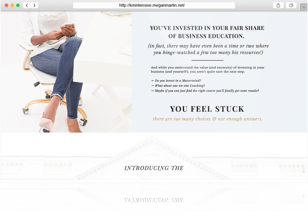 Best Sales and Landing Page by Kat Schmoyer and Megan Martin Creative