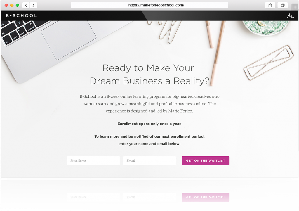 Best Sales and Landing Page by Marie Forleo