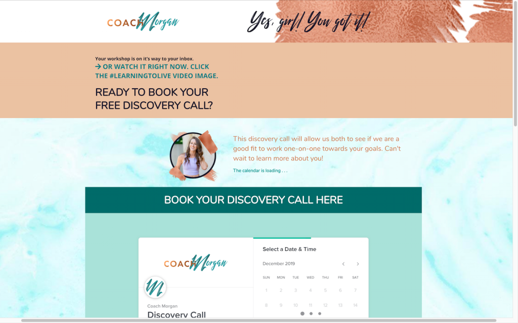 Coach Morgan Thank You Page Discovery Call